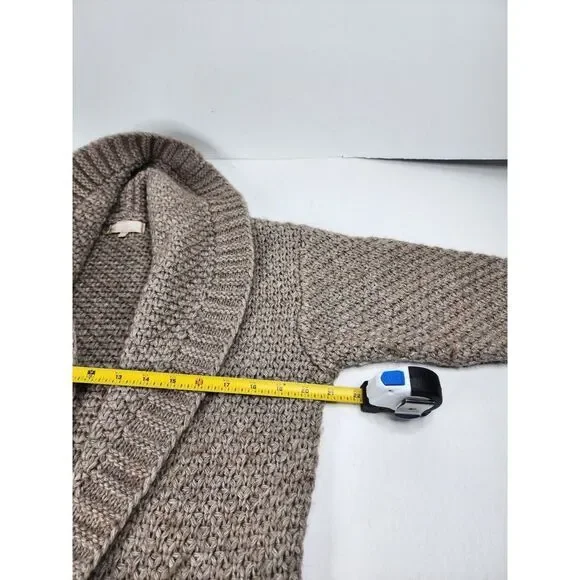 Benedetta B Italy Long Knit Open Cardigan Sweater  Wool/Alpaca Blend‎ Brown SZ M - Picture 3 of 6